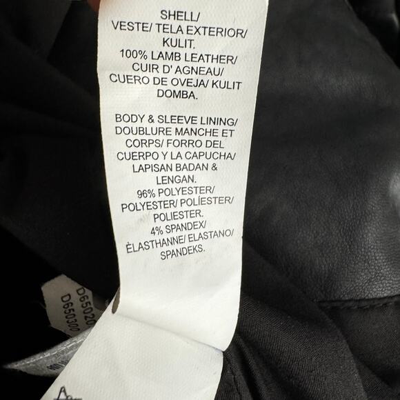 Lucky Brand Lamb Leather Moto Jacket Black Talon Zip Size Small - Picture 11 of 11